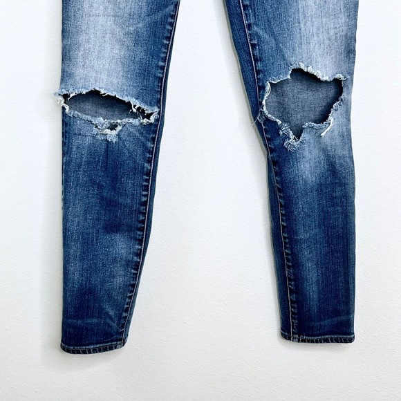 Madewell Jeans Womens 26 High Riser Skinny Medium Wash Blue Distressed Denim - Picture 3 of 6